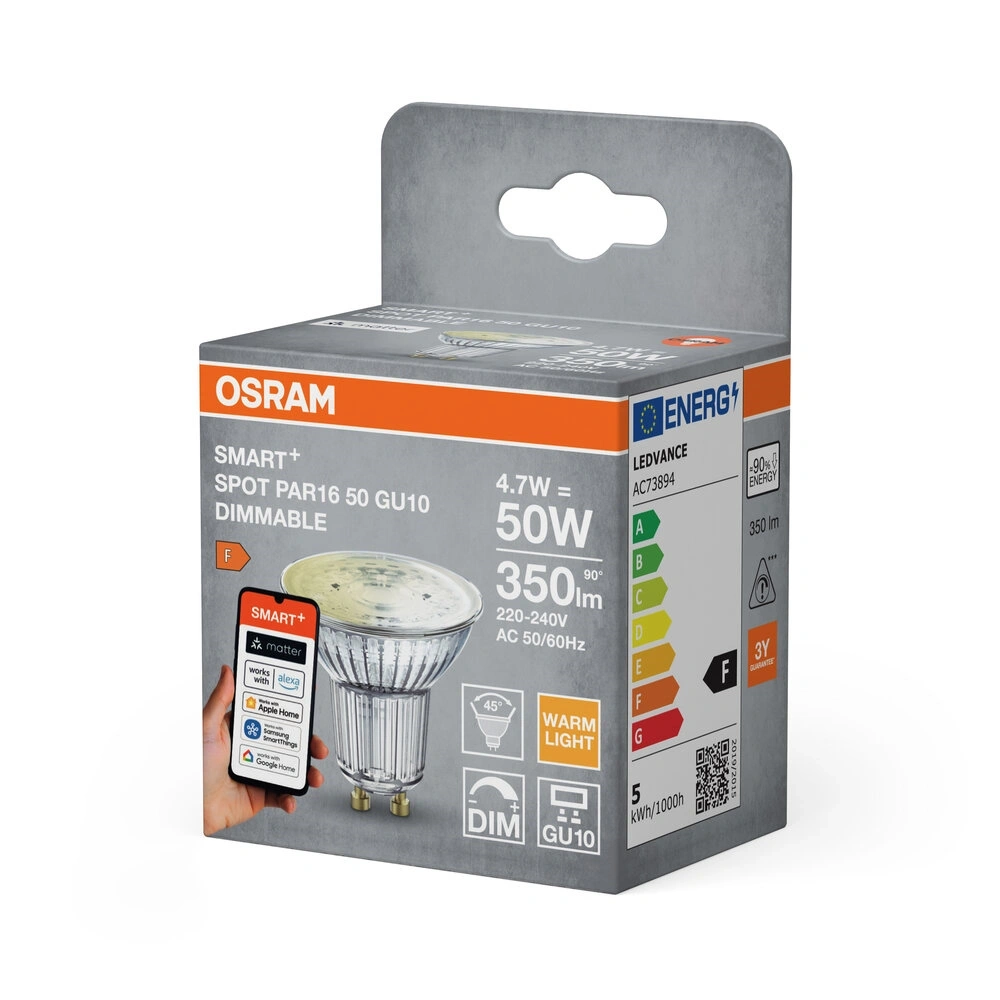 Osram SMART+ MATTER spot izzó 2700K dimm.4,7W GU10 fényforrás
