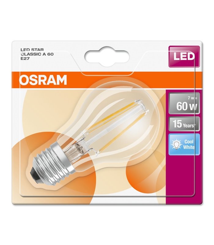 OSRAM LED STAR CL A FIL 60 7W/840 E27 filament LED fényforrás