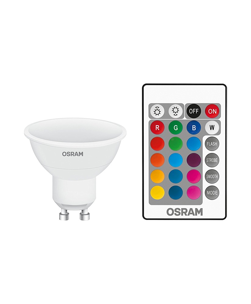 Osram Star+ RGBW/műanyag ház 4,5W/250lm/2700K/GU10 távirányítható LED PAR16 spot izzó