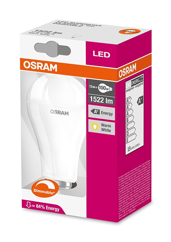 Osram Superstar matt búra/13W/1521lm/2700K/E27 dimmelhető LED körte izzó