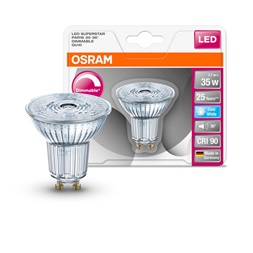 Osram Superstar PAR16 üveg ház/3,7W/230lm/4000K/GU10/230V dimmelhető LED spot izzó