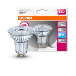 Osram Superstar PAR16 üveg ház/8W/575lm/4000K/GU10/230V/36fok dimmelhető LED spot izzó