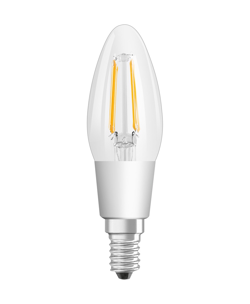 Osram Superstar átlátszó üveg búra/4,5W/827 E14/97mm dimmelhető LED gyertya izzó