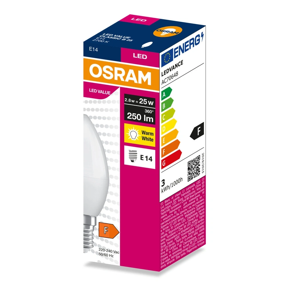 Osram Value B25 2,8W/827 E14 LED fényforrás