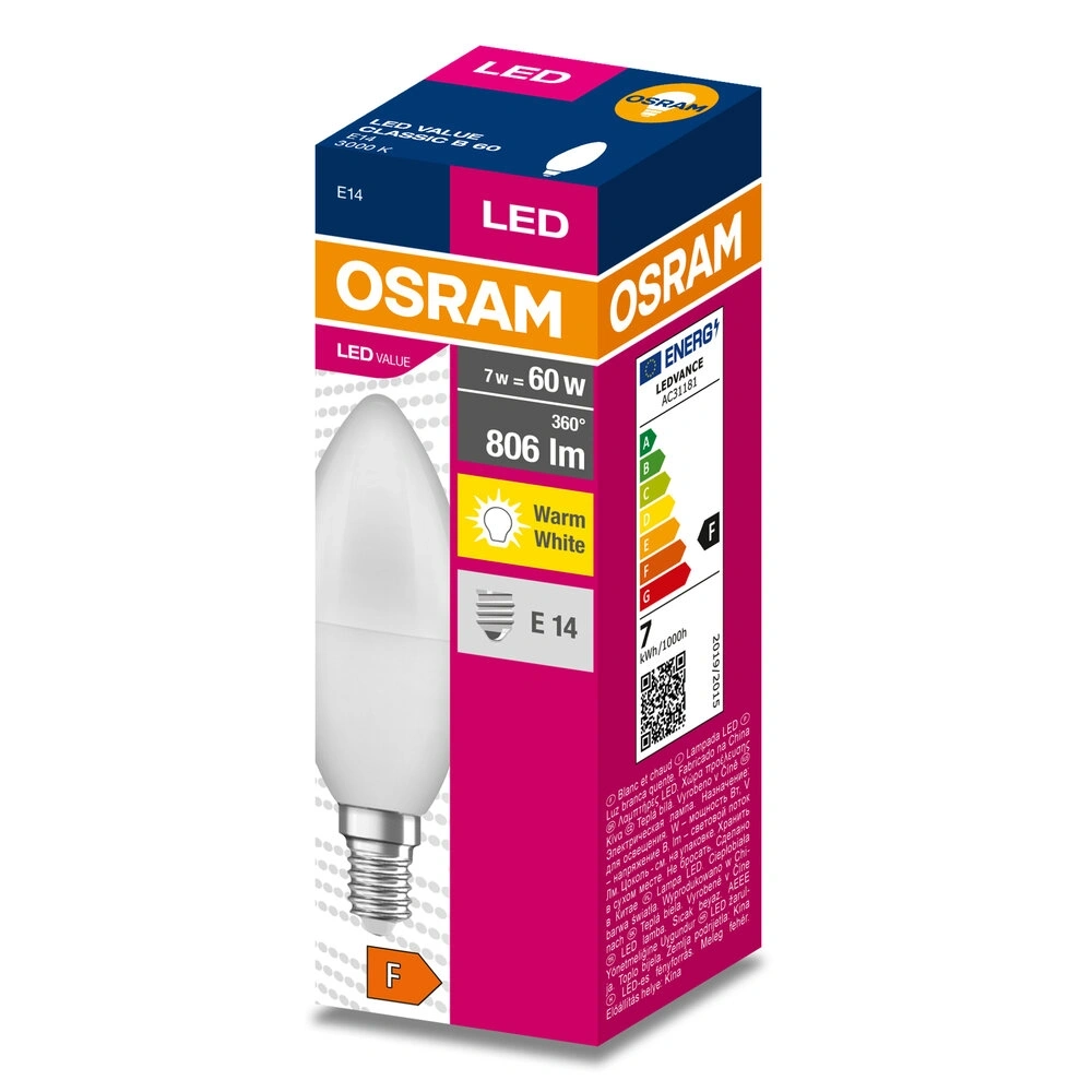 Osram Value B60 7W/830 E14 LED fényforrás