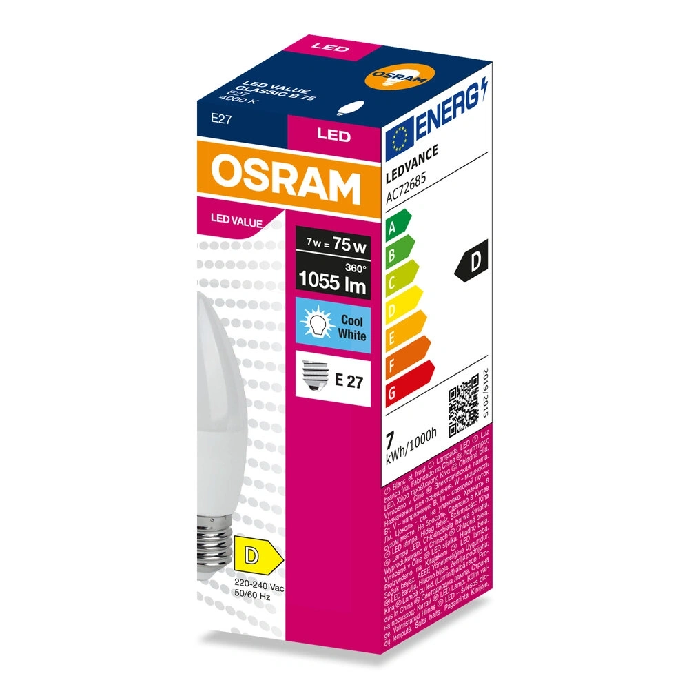 Osram Value B75 7W/840 E27 LED fényforrás