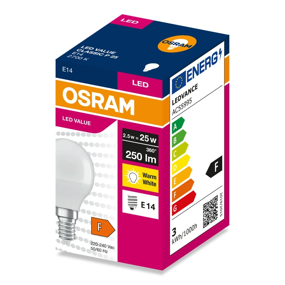 Osram Value P25 2,5W/827 E14 LED fényforrás