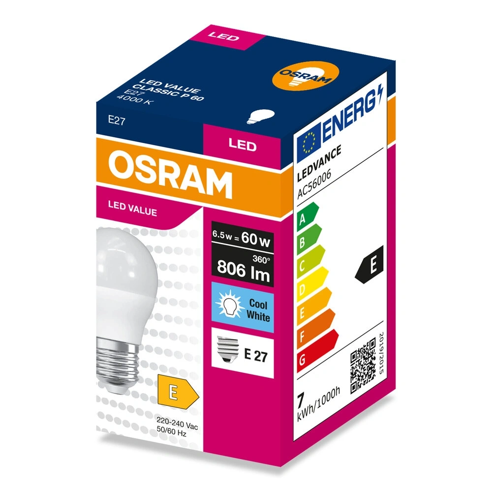 Osram Value P40 6,5W/840 E27 LED fényforrás