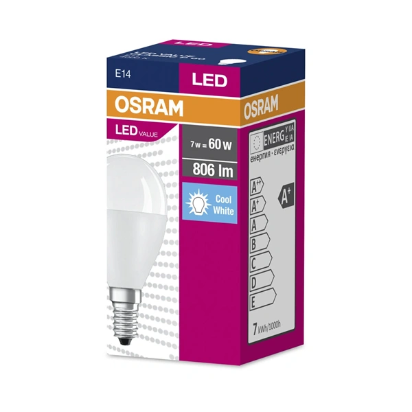 Osram Value P60 7W/840 E14 LED fényforrás