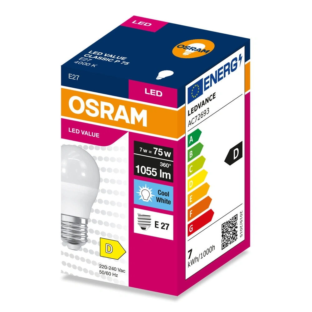 Osram Value P75 7W/840 E27 LED fényforrás