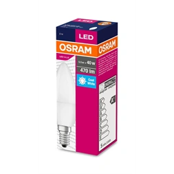 Osram Value opál búra/4,9W/840lm/4000K/E14 LED gyertya izzó