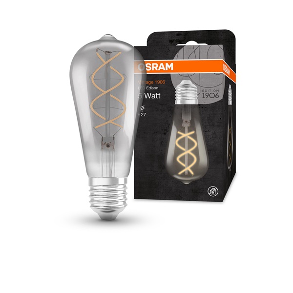 Osram Vintage átlátszó üveg búra/5W/140lm/1800K/E27 LED Edison körte izzó