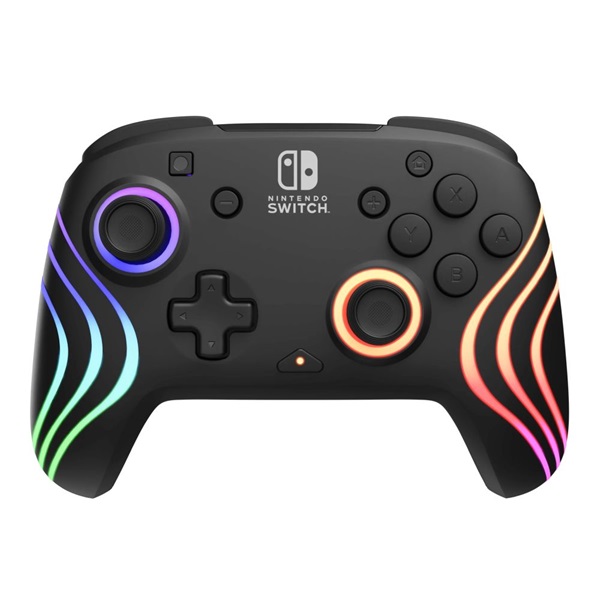 PDP 500-252-BK Afterglow Wave Nintendo Switch/Lite/OLED/Switch 2 RGB LED Lighting fekete vezeték nélküli kontroller