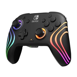 PDP 500-252-BK Afterglow Wave Nintendo Switch/Lite/OLED/Switch 2 RGB LED Lighting fekete vezeték nélküli kontroller