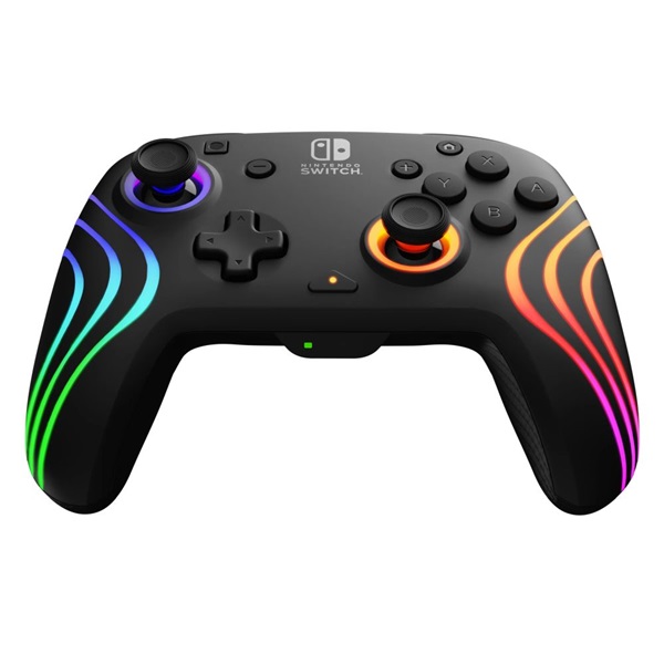 PDP 500-252-BK Afterglow Wave Nintendo Switch/Lite/OLED/Switch 2 RGB LED Lighting fekete vezeték nélküli kontroller