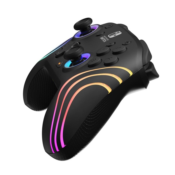 PDP 500-252-BK Afterglow Wave Nintendo Switch/Lite/OLED/Switch 2 RGB LED Lighting fekete vezeték nélküli kontroller