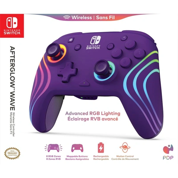 PDP 500-252-PR Afterglow Wave Nintendo Switch vezeték nélküli lila kontroller (D)