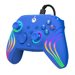 PDP 049-024-BL Afterglow Wave Xbox Series X|S/Xbox One/PC RGB LED kék vezetékes kontroller