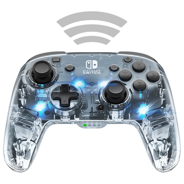 PDP 500-137-EU Afterglow Wireless Deluxe+ Audio Nintendo Switch/Switch 2 vezeték nélküli áttetsző kontroller