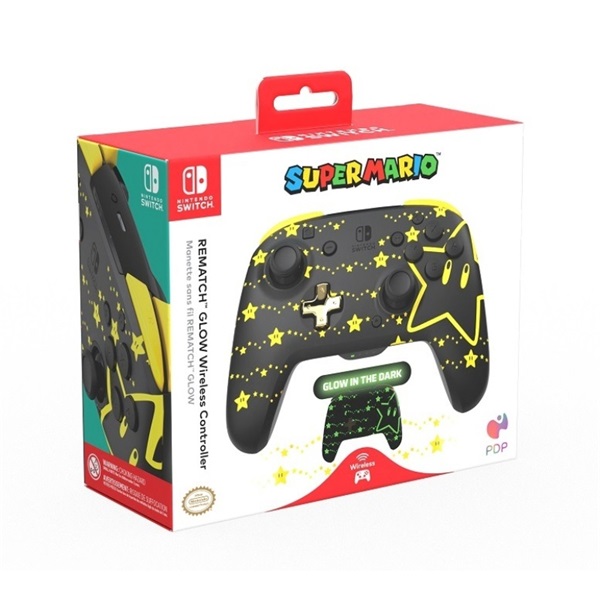 PDP 500-202-STGD Rematch Glow Nintendo Switch/OLED/Switch 2 Super Stars Glow in the Dark vezeték nélküli kontroller
