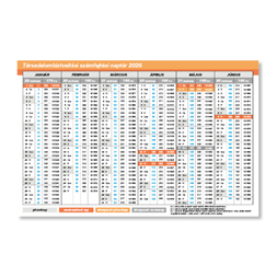 PD 2026 asztali fekvő számfejtési naptár