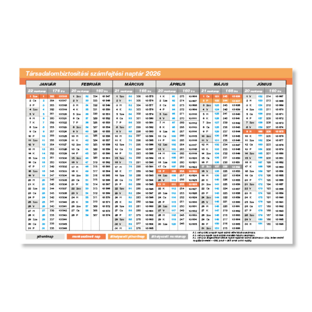 PD 2026 asztali fekvő számfejtési naptár