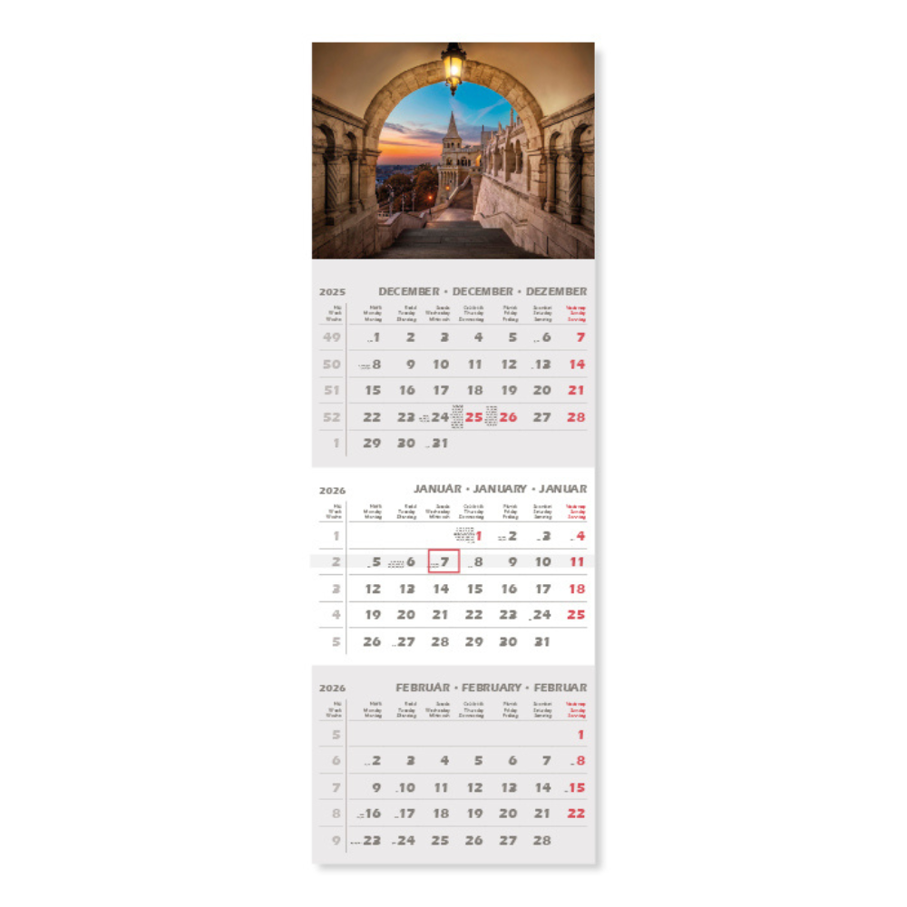 PD Csodálatos Város 2026 30x68 cm speditőrnaptár