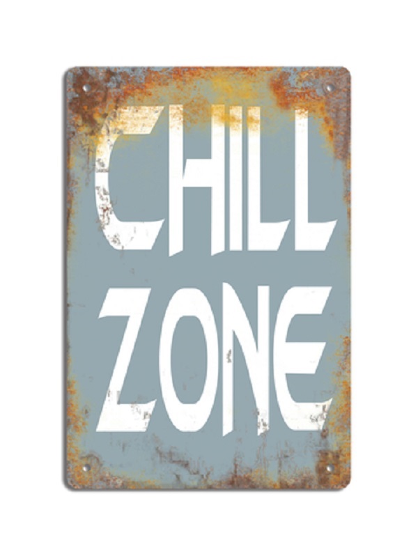 PF Chill Zone 20x30 cm-es retro dekor fémtábla