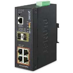 PLANET IGS-5225-4T2S DIN sínre szerelhető 4port GbE LAN 2xSFP L2+ nem menedzselhető ipari switch