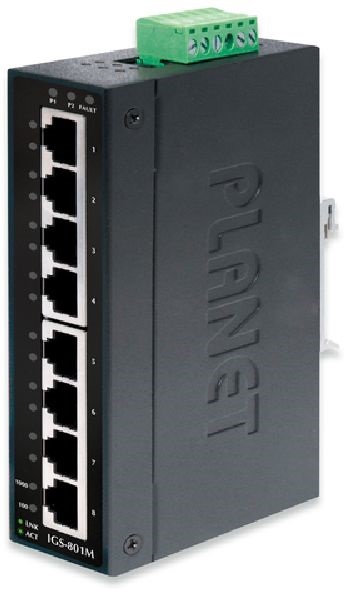 PLANET IGS-801M DIN sínre szerelhető 8port GbE LAN menedzselhető ipari switch