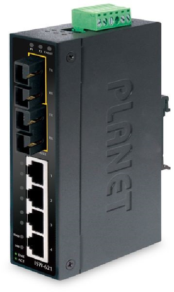 PLANET ISW-621S15 DIN sínre szerelhető 4port 10/100Mbps nem menedzselhető ipari switch