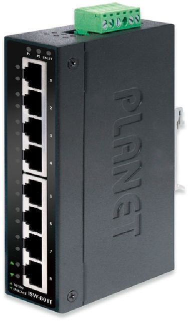 PLANET ISW-801T DIN sínre szerelhető 8port 10/100Mbps nem menedzselhető ipari switch