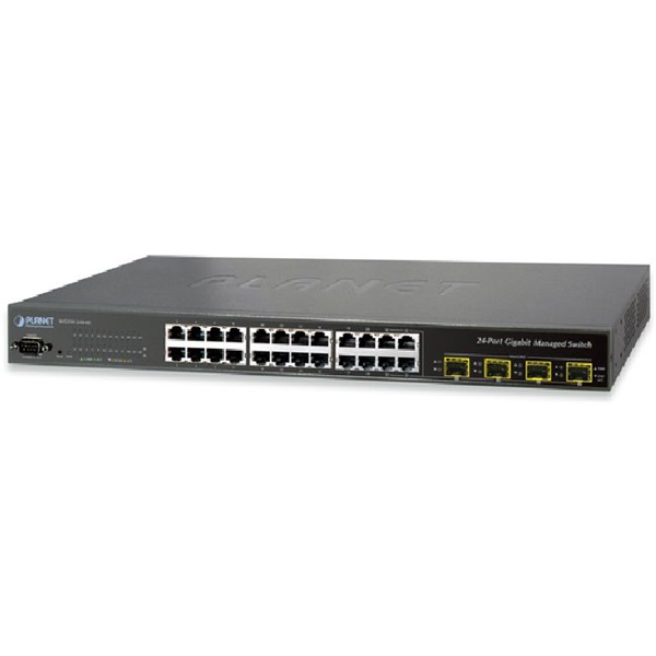 PLANET WGSW-24040 19" 24port GbE LAN 4xSFP L2/L4 menedzselhető switch