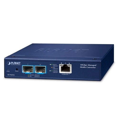 PLANET XT-925A 1-Port 10G/5G/2.5G/1G/100BASE-T + 2-Port 10G/1GBASE-X SFP+ menedzselhető média konverter
