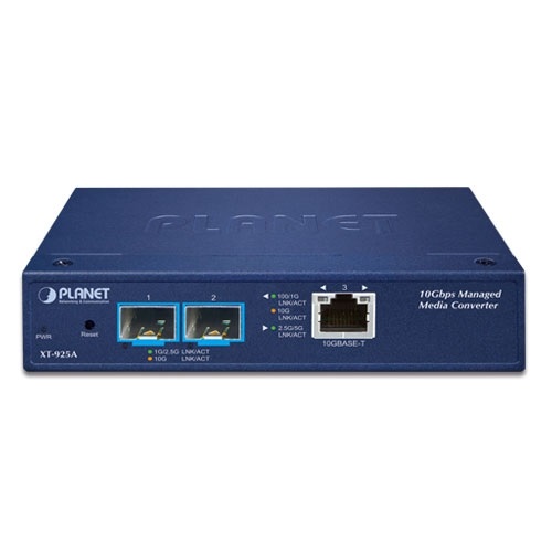 PLANET XT-925A 1-Port 10G/5G/2.5G/1G/100BASE-T + 2-Port 10G/1GBASE-X SFP+ menedzselhető média konverter
