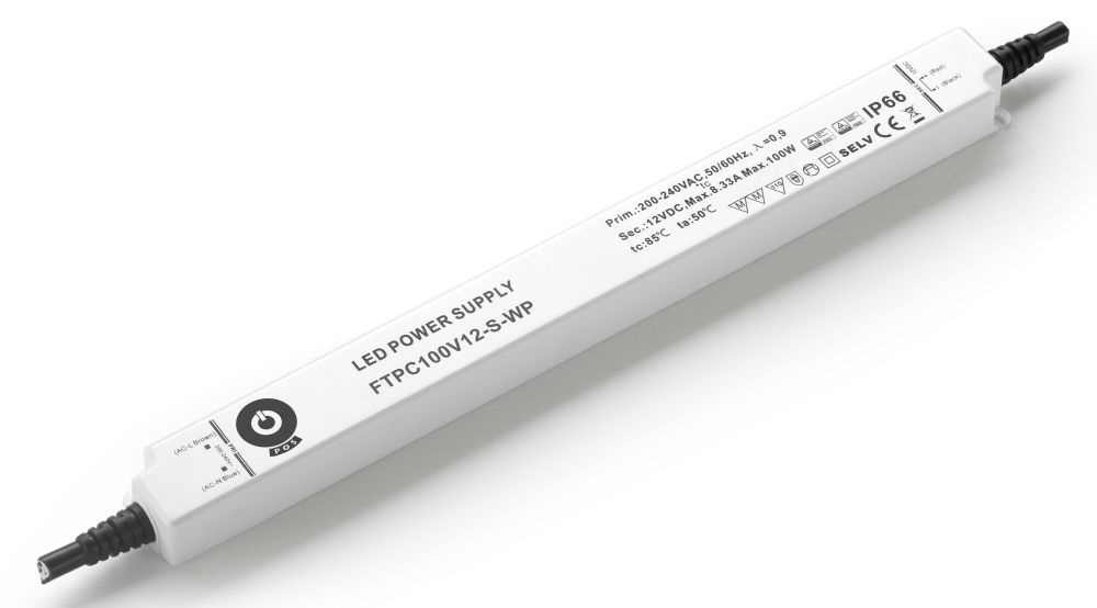 POS POWER FTPC100V12-S-WP 12V/8.33A 100W IP66 vékony vízálló LED tápegység