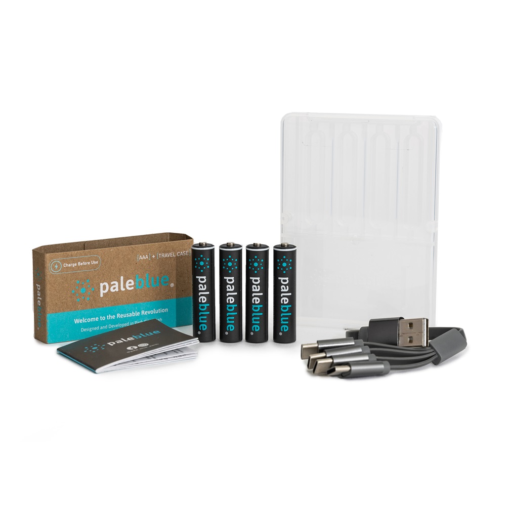 Paleblue PB-AAA-C 4xAAA 600mAh USB-C újratölthető mikro ceruza akkumulátor + töltőkábel