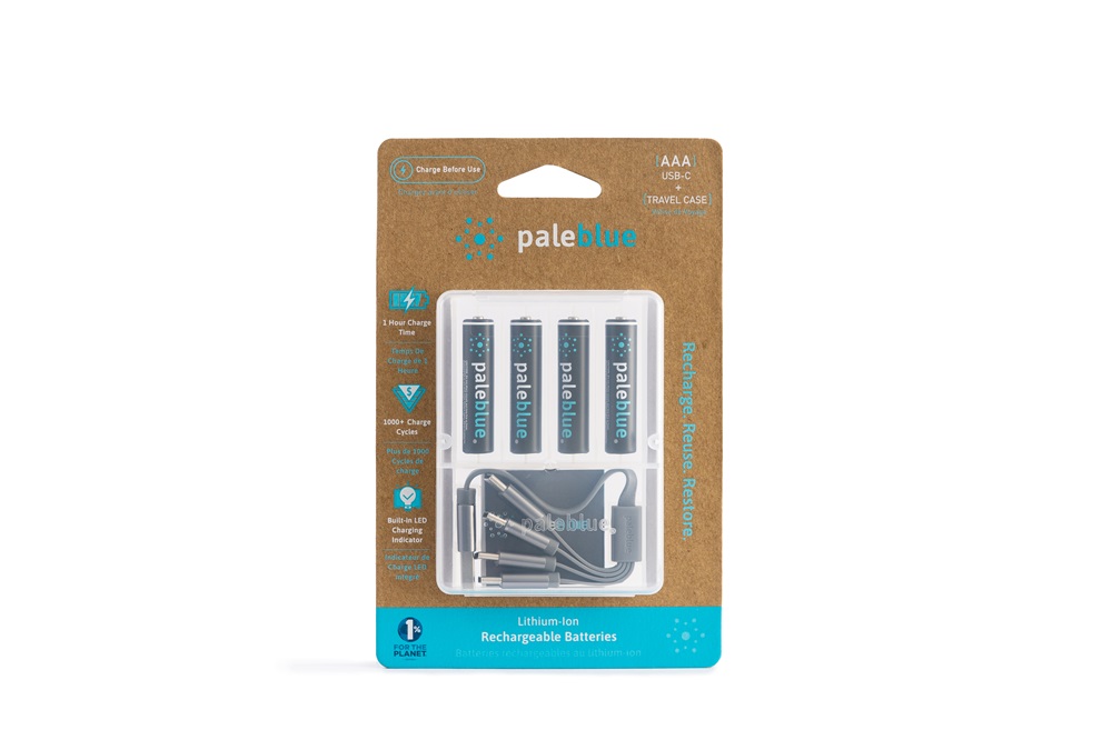Paleblue PB-AAA-C 4xAAA 600mAh USB-C újratölthető mikro ceruza akkumulátor + töltőkábel