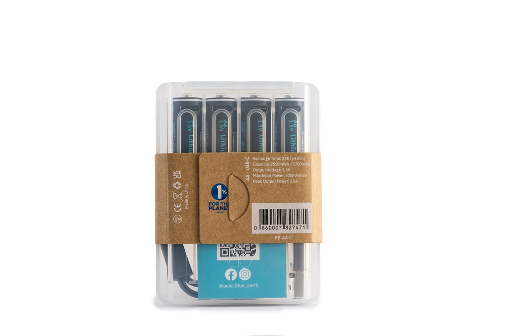 Paleblue PB-AA-C 4xAA 2000mAh USB-C újratölthető ceruza akkumulátor + töltőkábel