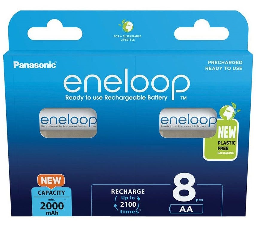 Panasonic Eneloop BK-3MCDE/8BE AA 2000mAh ceruza akku 8db/csomag