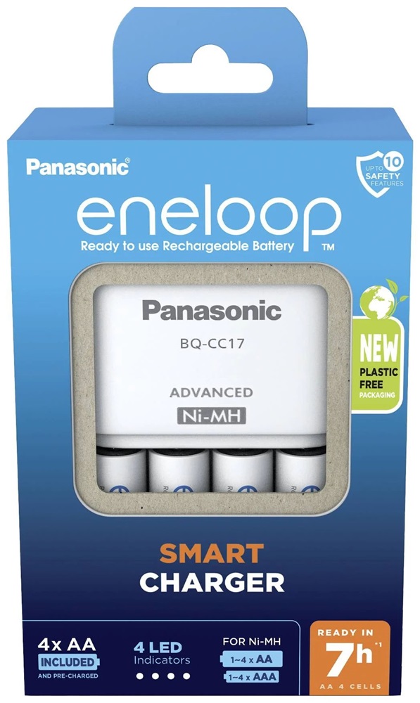 Panasonic Eneloop K-KJ17MCC40E AA 2000mAh akkutöltő +4xAA akku
