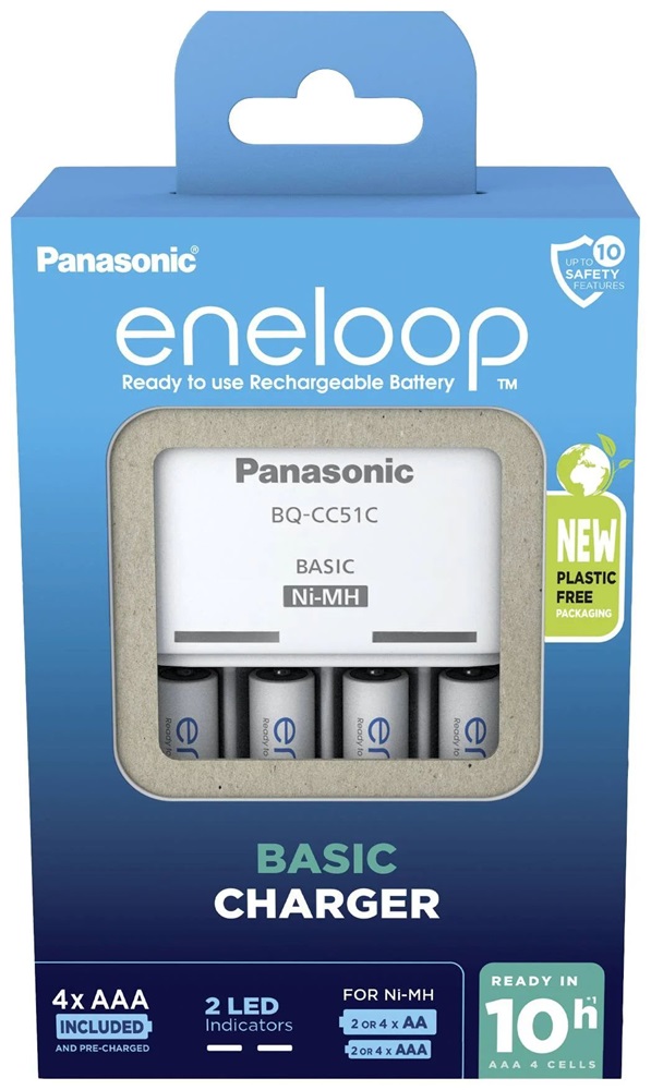 Panasonic Eneloop K-KJ51MCD04E AAA 800mAh időzítős akkutöltő +4xAAA akku