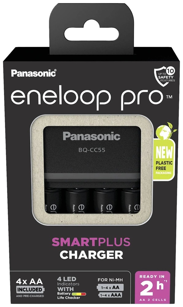Panasonic Eneloop K-KJ55HCD40E AA 2500mAh gyors akkutöltő +4xAA akku