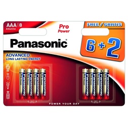 Panasonic LR03PPG/8BW 6+2F 1,5V AAA/mikro tartós alkáli elem 8 db/csomag