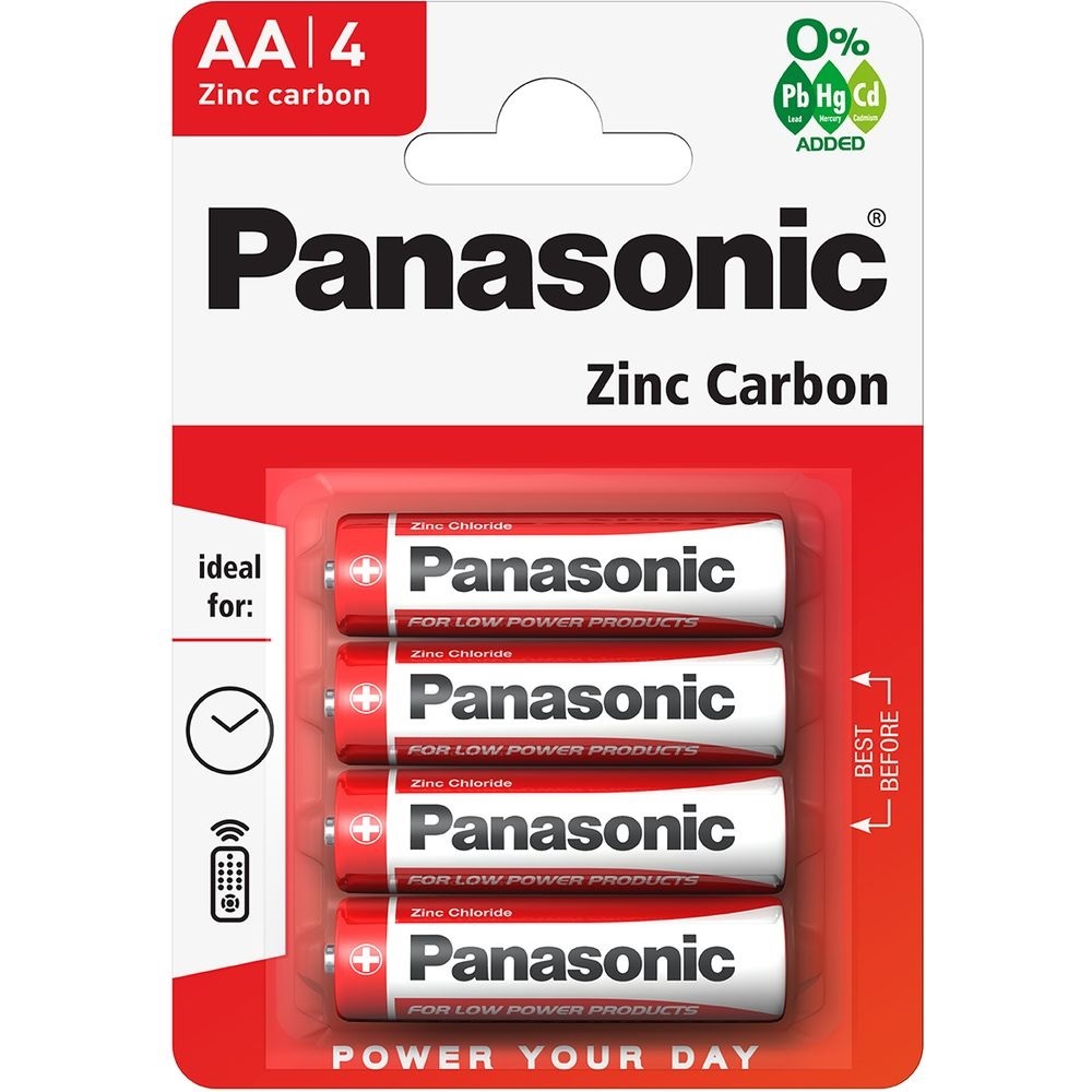 Panasonic RedZinc R6RZ/4BP AA/ceruza cink-mangán tartós elem 4 db/csomag (Használt - B)
