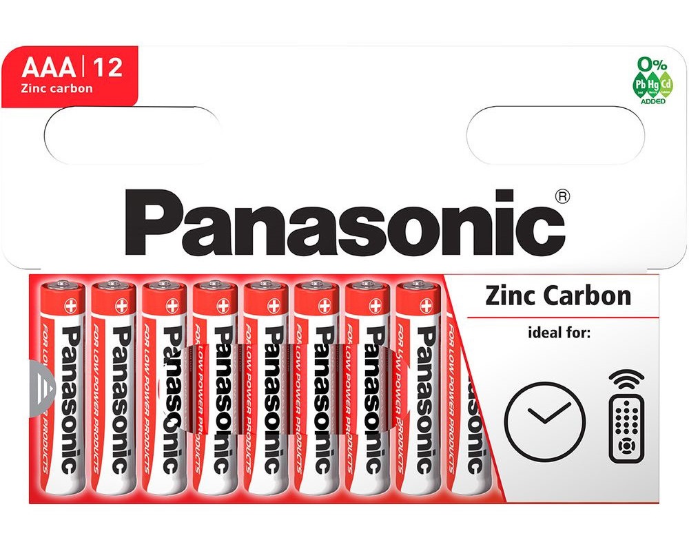 Panasonic Red Zinc AAA mikro ceruza 1.5V cink-mangán tartós elem 12db/csomag