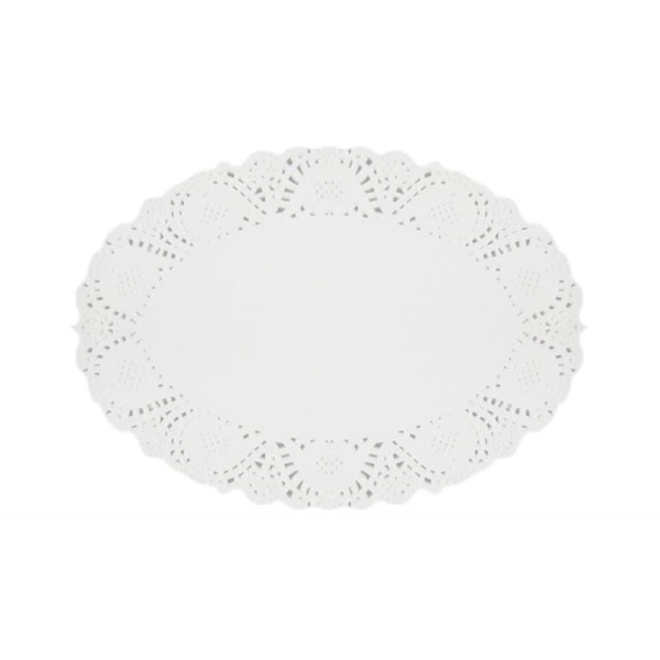 Party Art tortacsipke, fehér, 22X31cm 20 lapos ovális