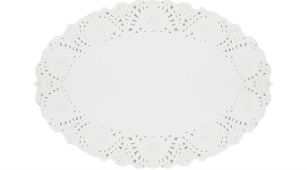 Party Art tortacsipke, fehér, 22X31cm 20 lapos ovális