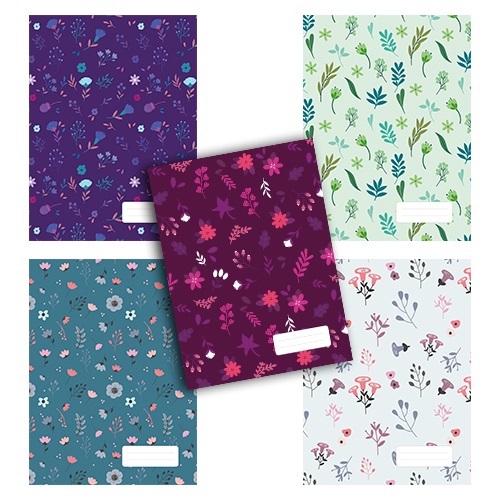 Pátria Design Fancy Florals A4 40lapos kockás vegyes színű füzet