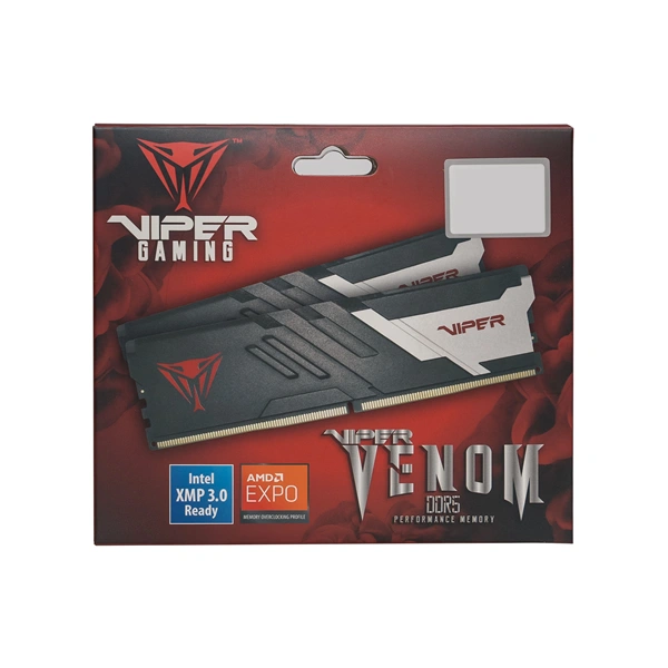 Patriot 32GB 6000MHz DDR5 Viper Venom (Kit! 2db 16GB) (PVV532G600C30K) fekete/fehér memória